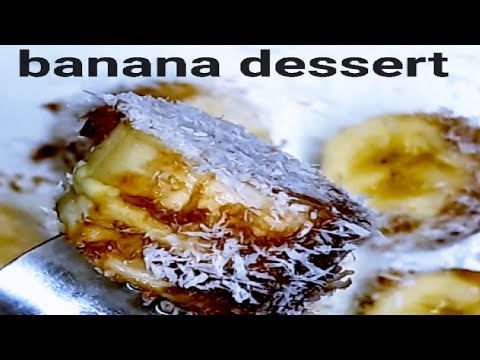 Banana dessert in 5 minutes|easy sweet recipe|banana dessert making by chocolate-custard|#shorts