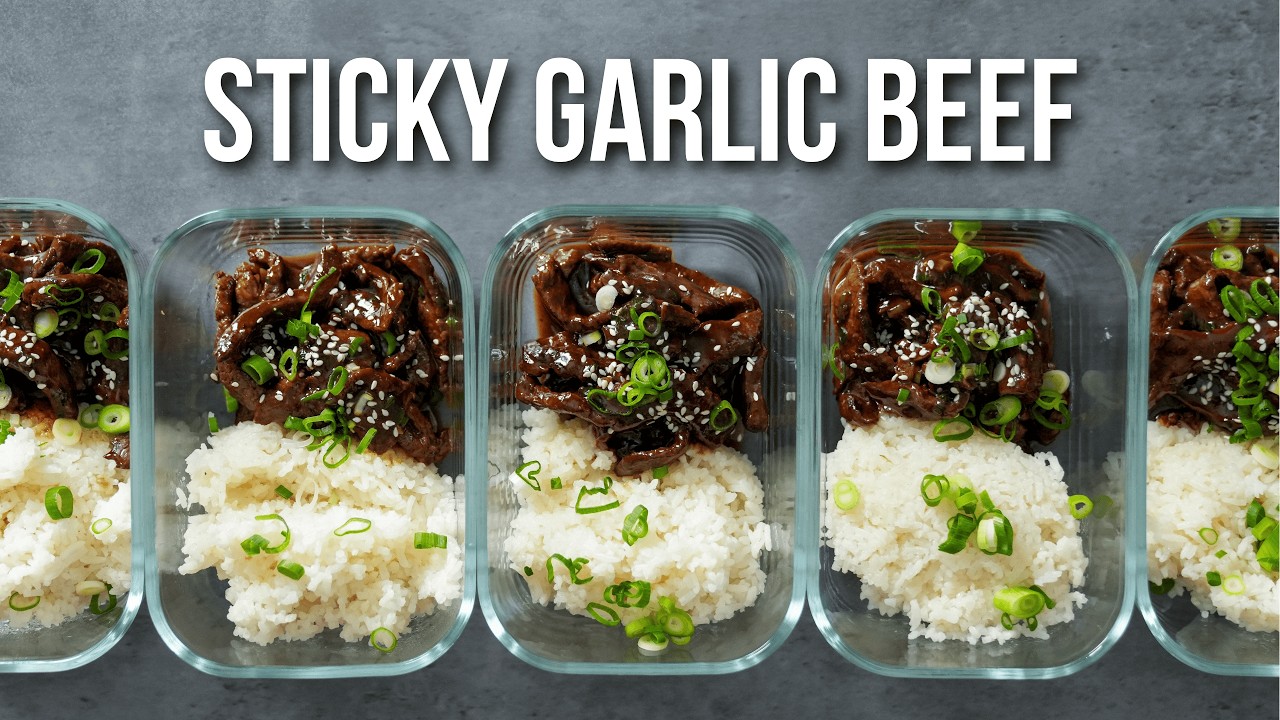 High Protein Sticky Garlic Beef Meal Prep | Better Than Takeaway