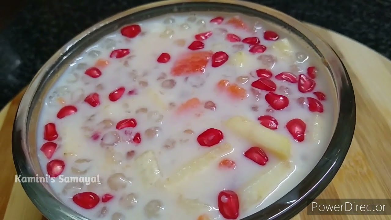 Simple Sago Dessert Recipe | Sabudana fruit kheer | Javarisi pazham payasam | Mixed Fruit Dessert