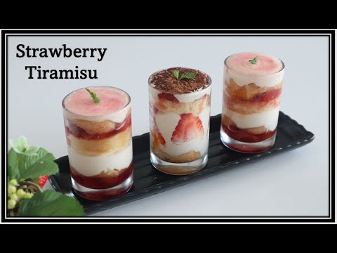 Strawberry Tiramisu Cup / Easy No Bake Dessert Cup Recipe