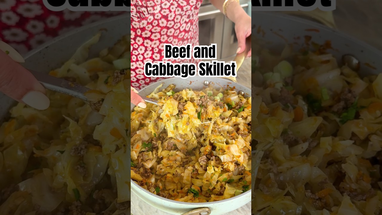 Mediterranean Beef and CABBAGE Skillet (Cabbage Recipe!) #shorts #cabbage