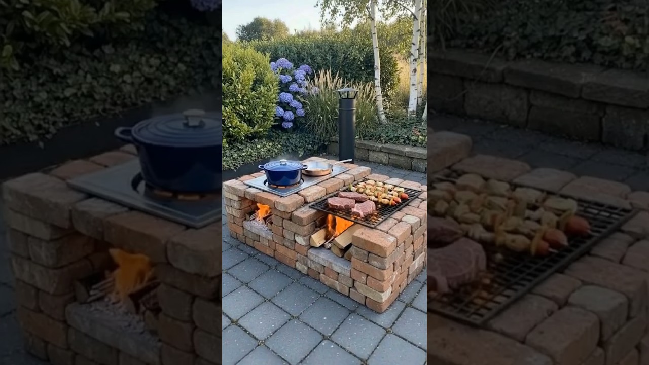 DIY Outdoor Brick Grill: Rustic Cooking Meets Garden Charm…