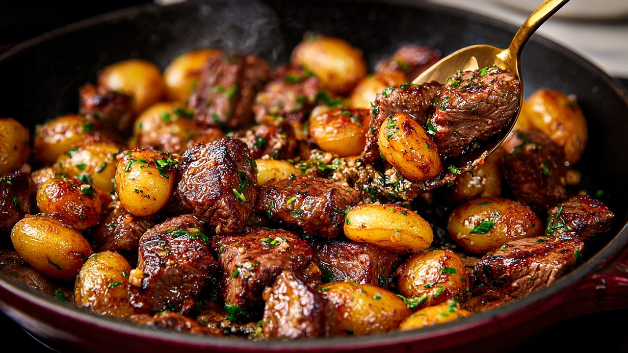Whenever my husband wants meat, I make THIS! Quick & easy beef and potatoes recipe