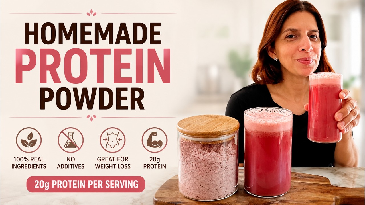 Homemade Protein Powder Recipe | 20g Protein / Serving | Easy 100% Clean & Natural | Budget Friendly
