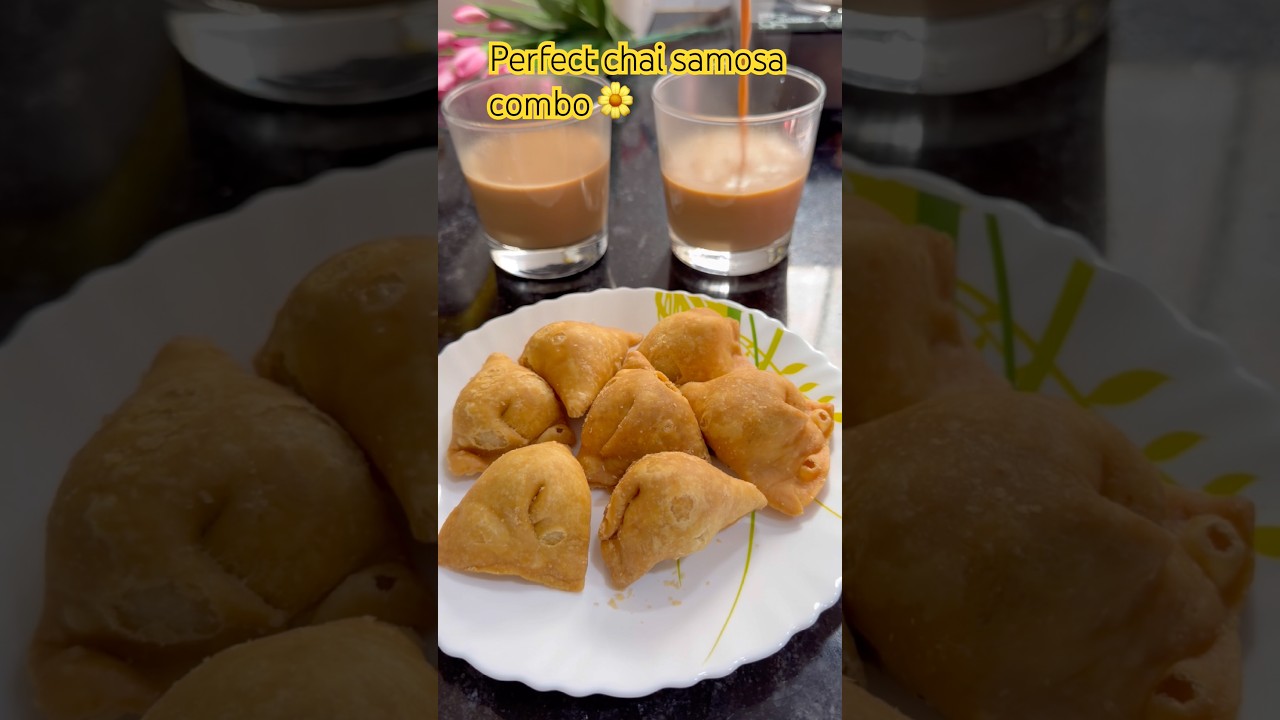 Perfect Chai Samosa Combo | Rainy Day Special ☕🥟#shorts #viral #recipe