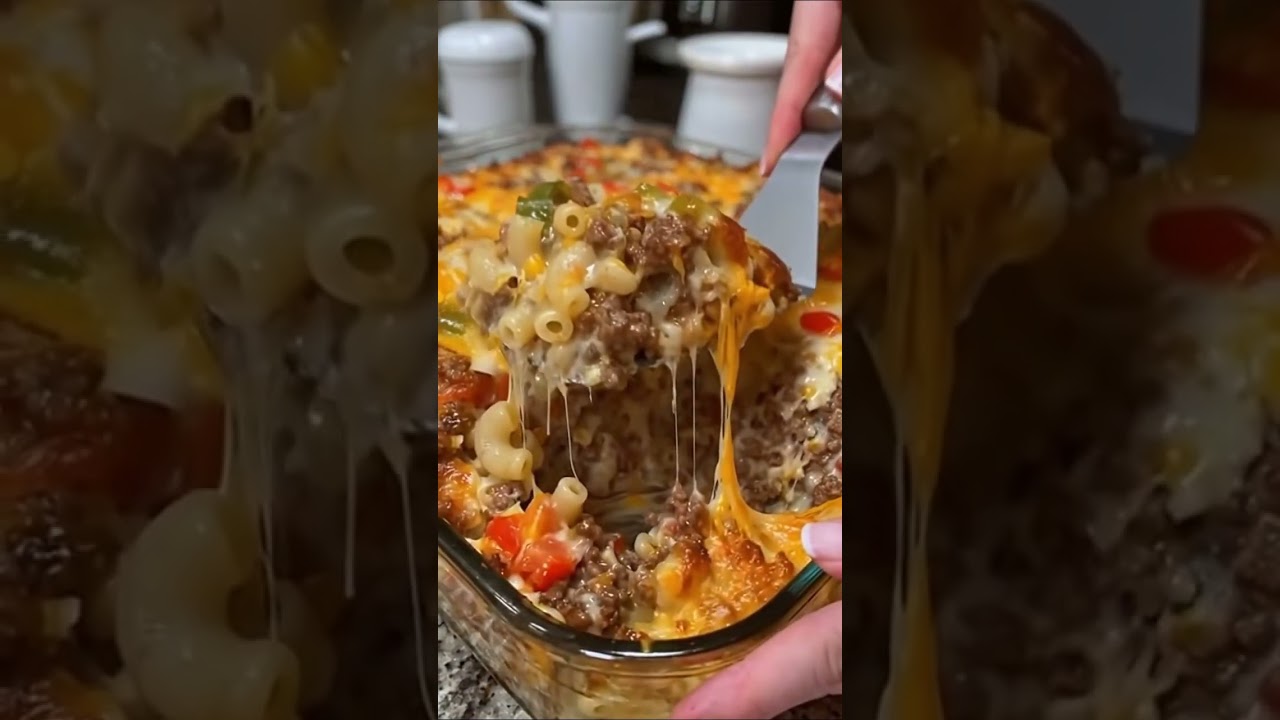 Cheesy Beef Breakfast Casserole | Loaded Hamburger Egg Bake Recipe