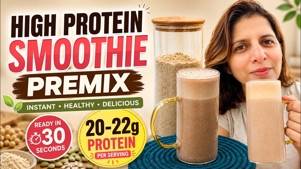 Healthy High Protein (20g) Smoothie PreMix at Home Recipe | No Protein Powder | Make Once, Store