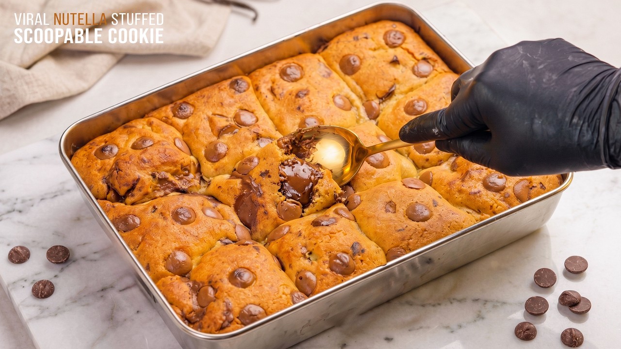 Scoopable Cookie Tin | Gooiest Nutella Stuffed Viral Dessert