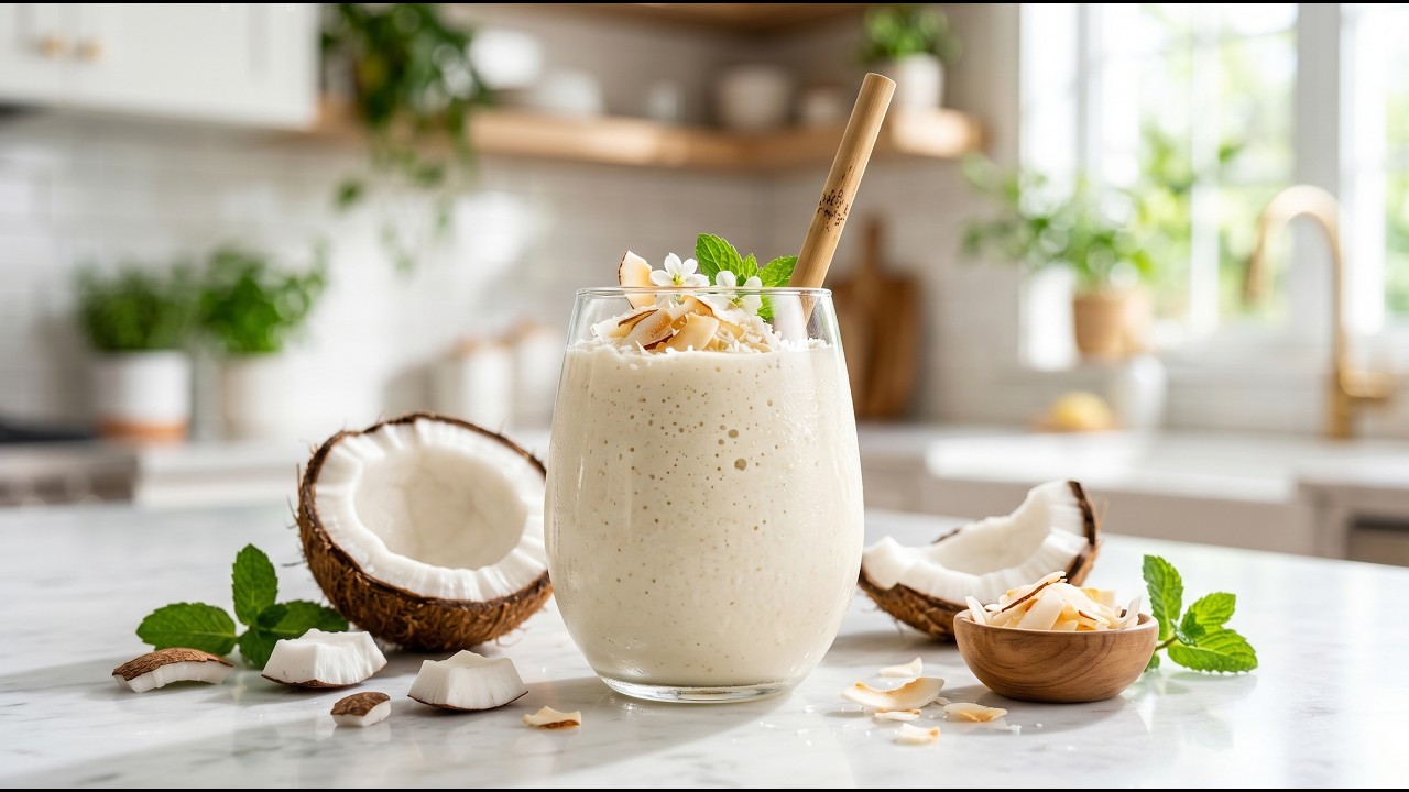 How To Make Creamy Coconut Smoothie  – Coconut Smoothie Recipe