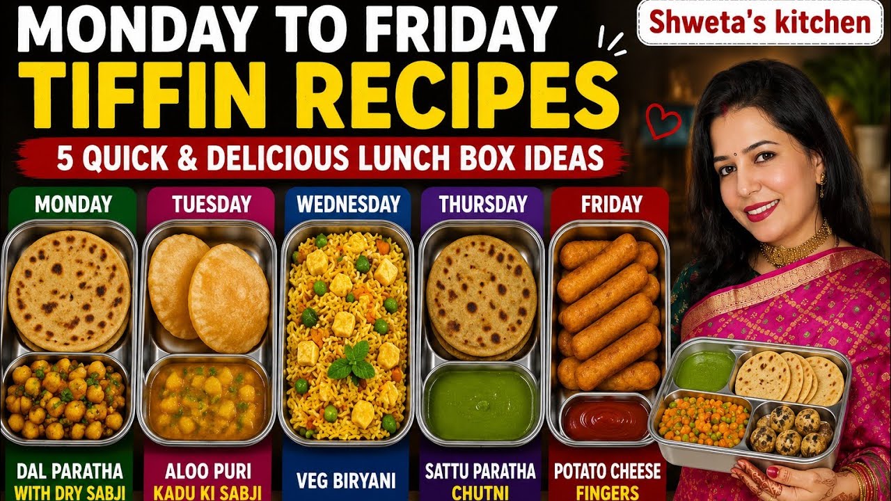 Monday to Friday 5 Minutes Healthy Breakfast Ideas | Tiffin Recipes | Nashta | Kids Lunchbox Recipes