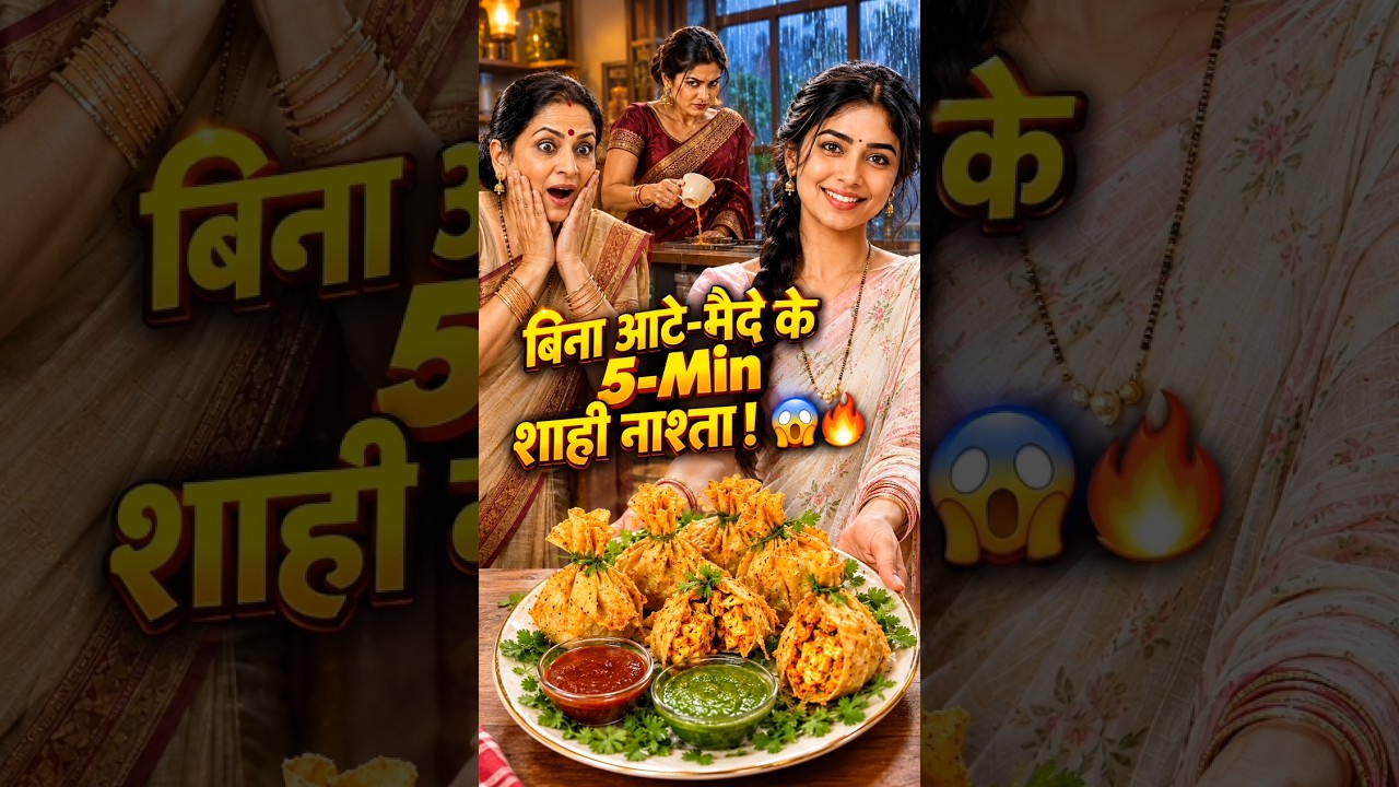 Barish Mein Aata Chhupa Diya? Bina Aate Ke Kurkuri Papad Paneer Potli! 😱 #shorts #recipe #trending